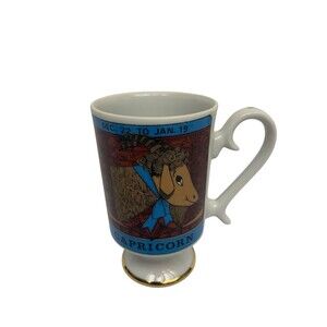 Vintage Royal Crown Capricorn Horoscope Coffee Mug By Elena 8”Tall